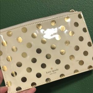 Kate Spade Gold Polka Dot Clutch